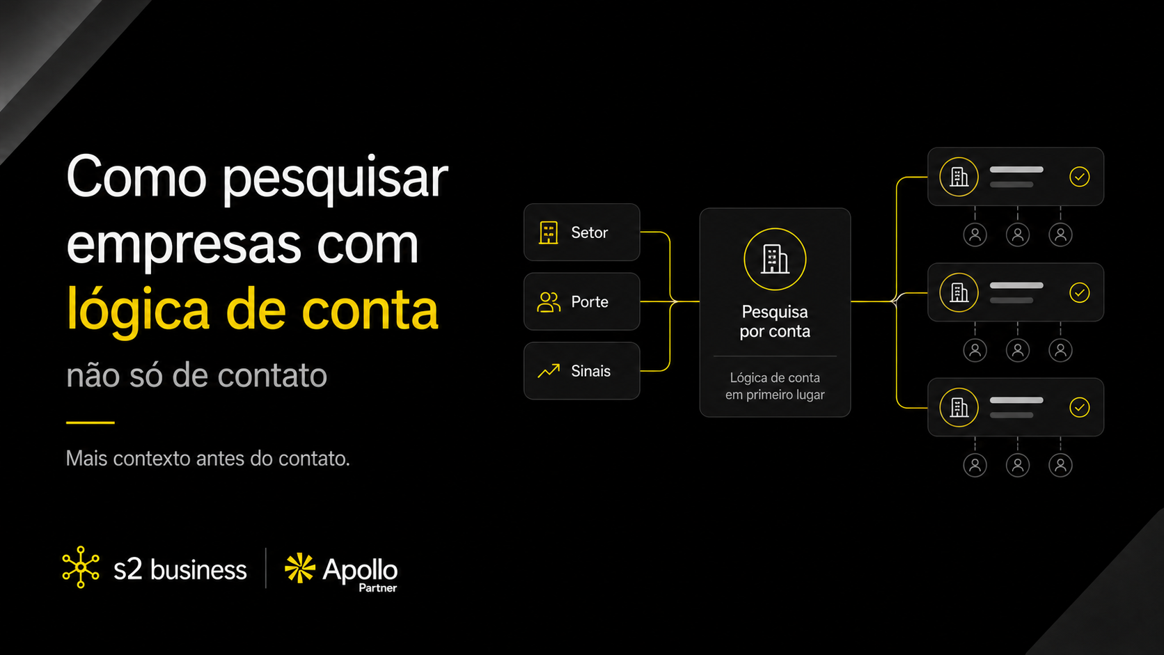 Como pesquisar empresas com lógica de conta, não só de contato