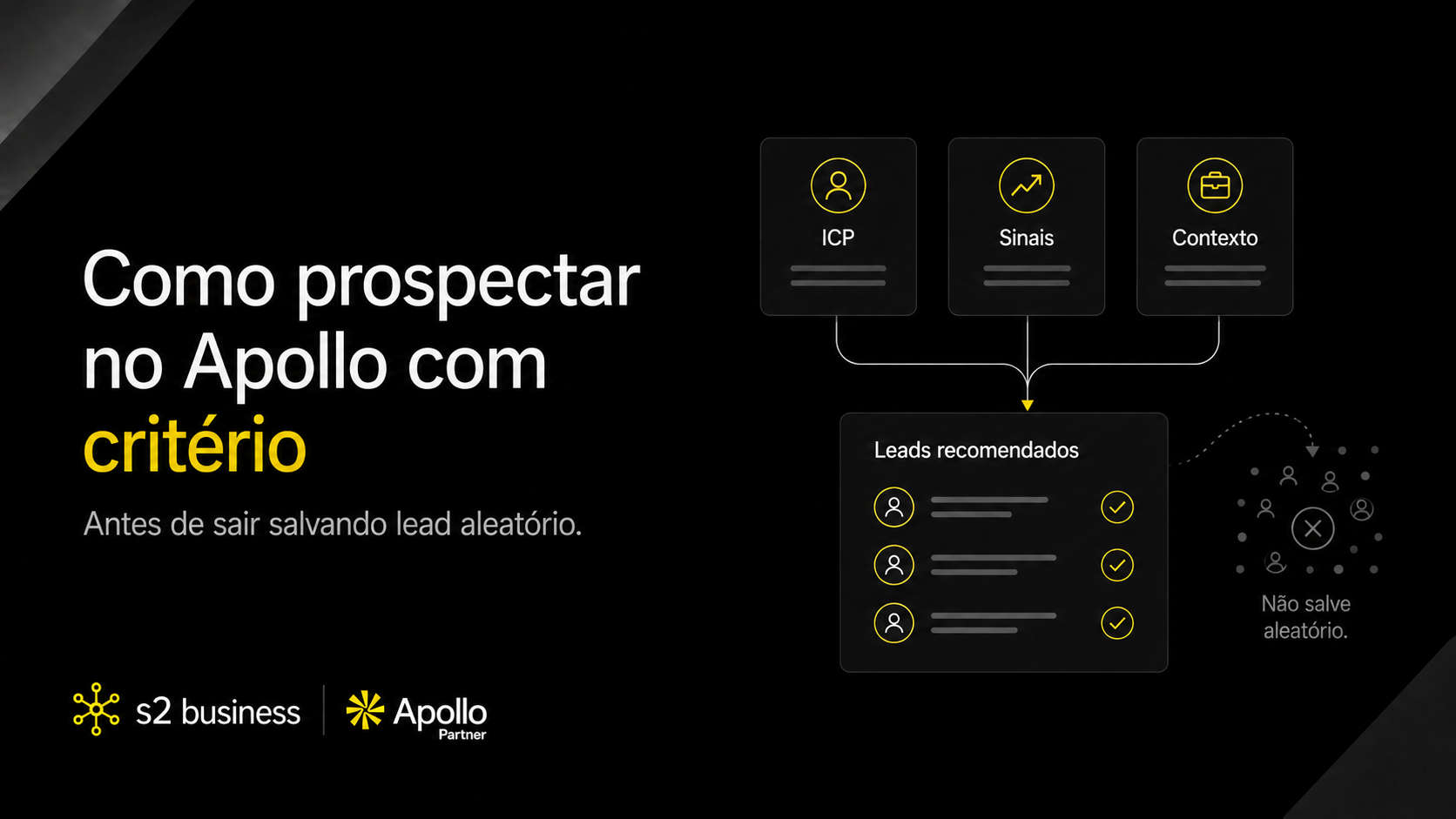 Como prospectar no Apollo com criterio antes de sair salvando lead aleatorio